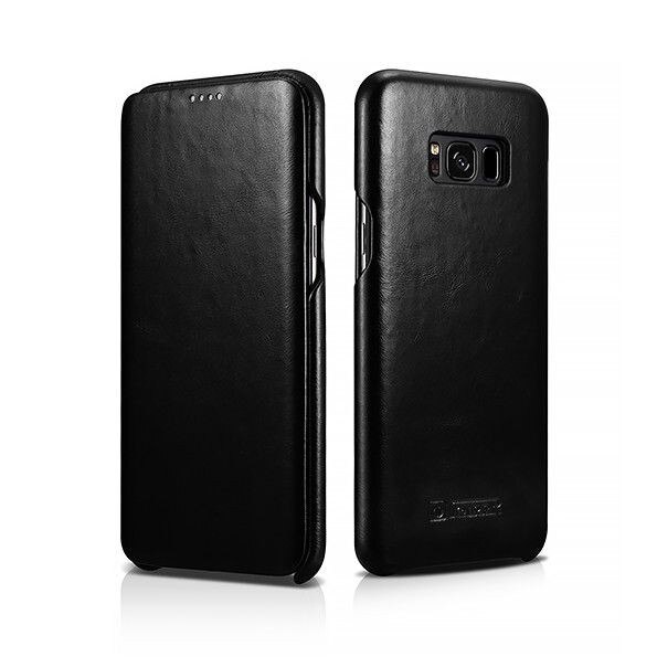 Husa de protectie ICARER Vintage pentru Samsung Galaxy S8 Plus, Negru