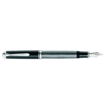 Stilou Souveran M805 Streseman M, penita aur 18K, accesorii placate cu paladiu, corp negru/dungi + Agenda A5 datata Flex Stilou Souveran M805 Streseman M, penita aur 18K, accesorii placate cu paladiu, corp negru/dungi + Agenda A5 datata Flex