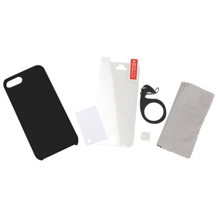 Поликарбонатов кейс-аксесоари Tunewear Eggshell за iPhone 5, iPhone 5S, iPhone SE, черен