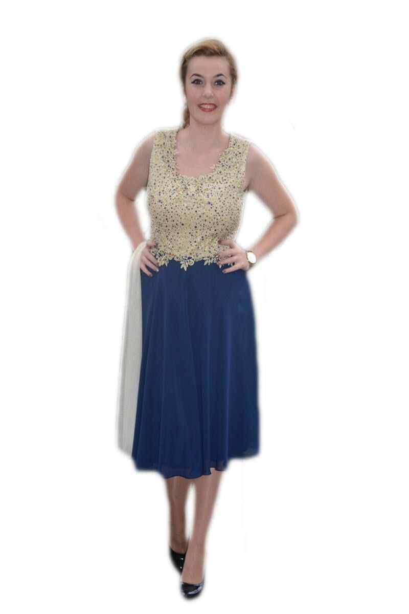 Rochie de seara , D&J Exclusive, Albastru marin