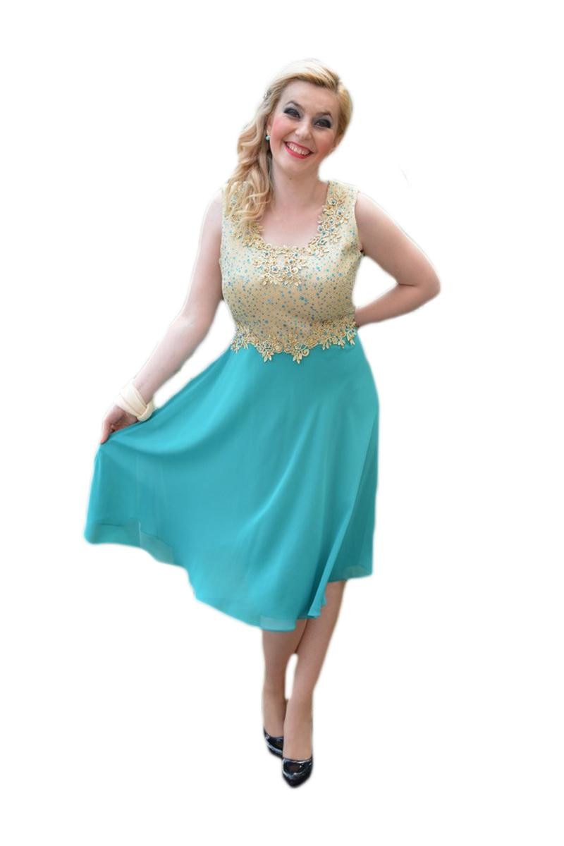 Rochie de seara , D&J Exclusive, Turcoaz
