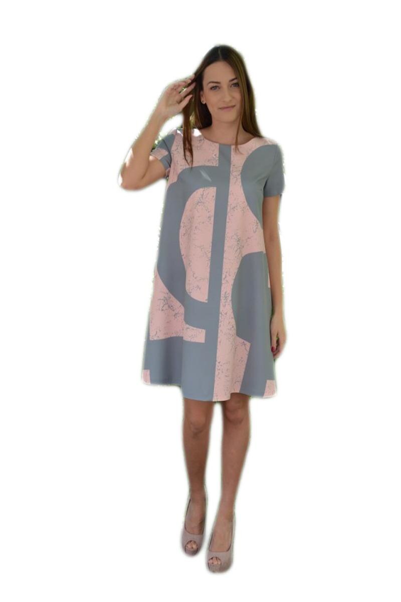 Rochie rafinata de zi, D&J Exclusive, Gri/Pudra