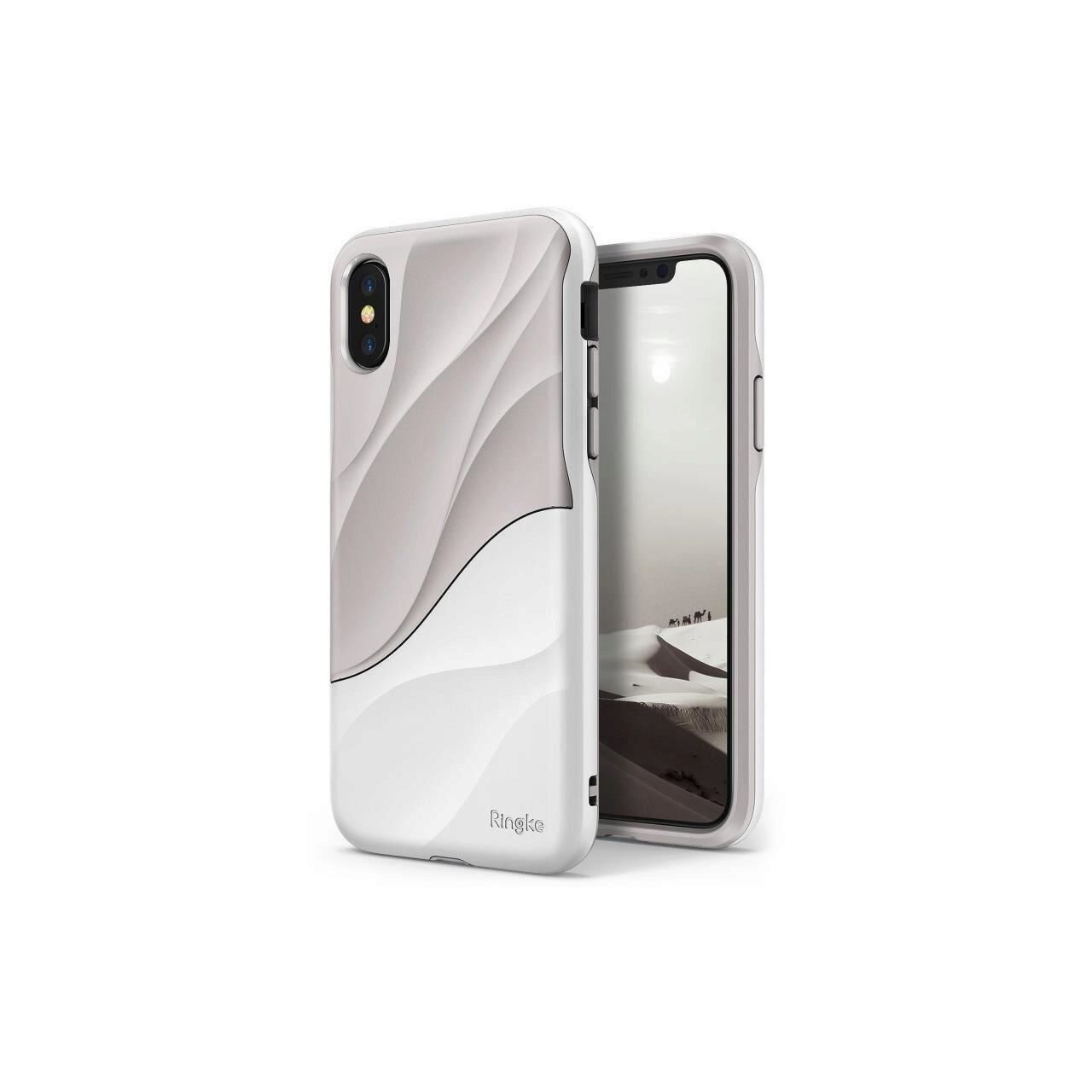 Husa Ringke Wave Gri cu Alb Pentru Apple Iphone X