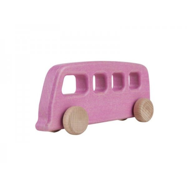 Jucarie din lemn Lupo - Autobuz Vintage Roz