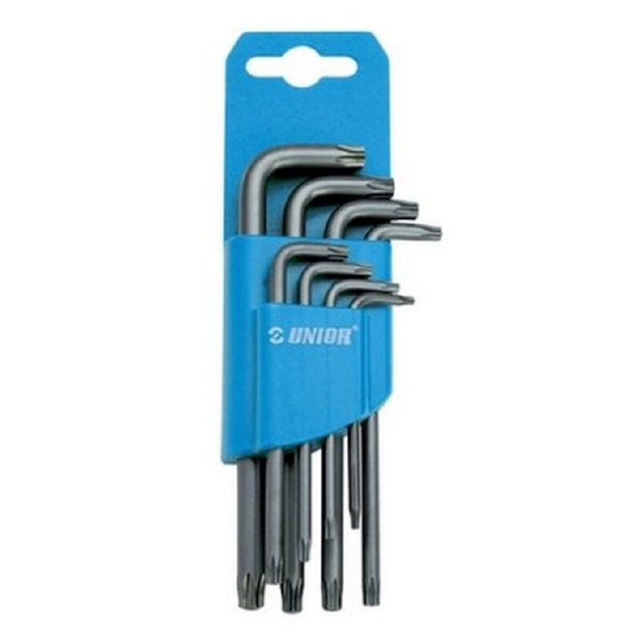 Kомплект ключове Г-образни с TX профил на пластмасов държач Unior ,TX9-TX40/8pcs