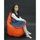 Fotoliu pentru copii (2-8 ani) Sunlounger Junior, Violet (piele eco), umplut cu perle polistiren