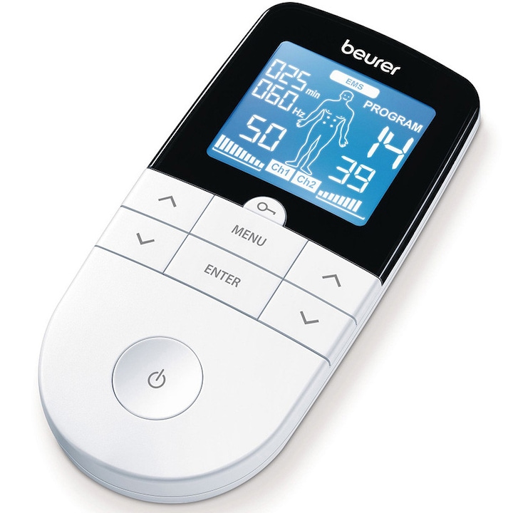 Beurer EM 49 Digitális TENS / EMS készülék, 6 program, LED kijelző, Fehér