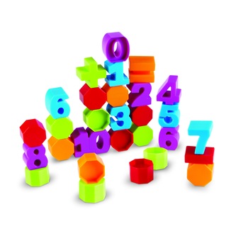 Cuburi in forma de cifre, Learning Resources, set educativ pentru copii, multicolor Cuburi in forma de cifre, Learning Resources, set educativ pentru copii, multicolor