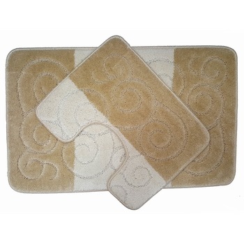 Set 2 covorase baie Sile Beige, 60x100 cm, 50x60 cm 60X100 Standard Bej Set 2 covorase baie Sile Beige, 60x100 cm, 50x60 cm 60X100 Standard Bej