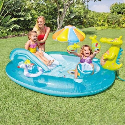 Piscina gonflabila iMK Centru de joaca pentru copii Crocodil Gigant Pompa 29 cm iMK