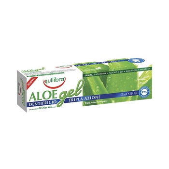 Pasta de dinti cu Aloe cu tripla actiune Equilibra 75 ml Pasta de dinti cu Aloe cu tripla actiune Equilibra 75 ml