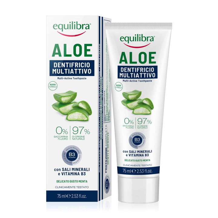 Pasta de dinti cu Aloe cu tripla actiune Equilibra 75 ml