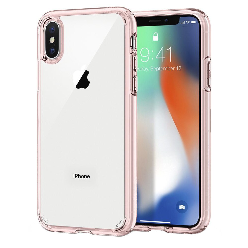 Husa iPhone XR, Hybrid Antisoc, carcasa spate PC cu cadru, Rose