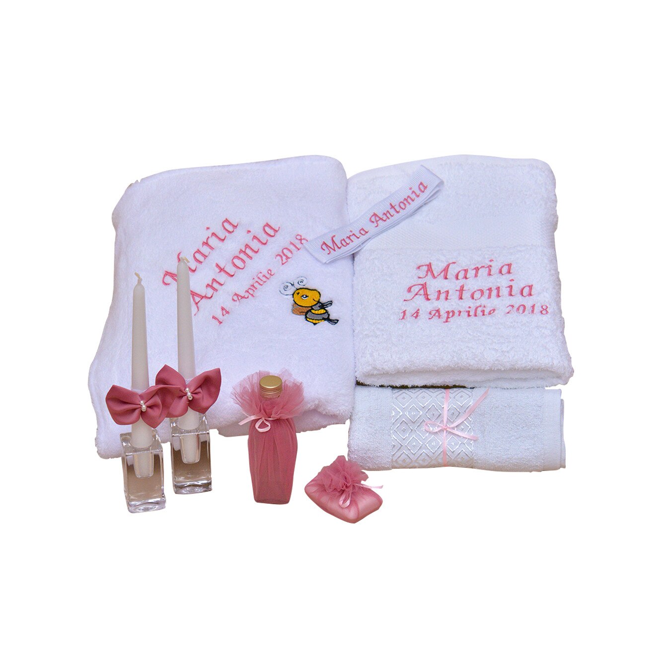 Trusou botez personalizat complet Albinuta, Couture Bebe