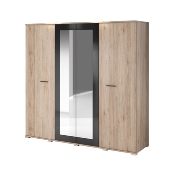 Dressing ROBERT, 200 x 196 x 58 cm / san remo + negru Dressing ROBERT, 200 x 196 x 58 cm / san remo + negru