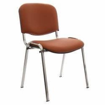 Scaun vizitator Piele ecologica Maro, suprapozabil, picioare si cadru metalic din otel vopsite negru, piele artificiala Scaun vizitator Piele ecologica Maro, suprapozabil, picioare si cadru metalic din otel vopsite negru, piele artificiala