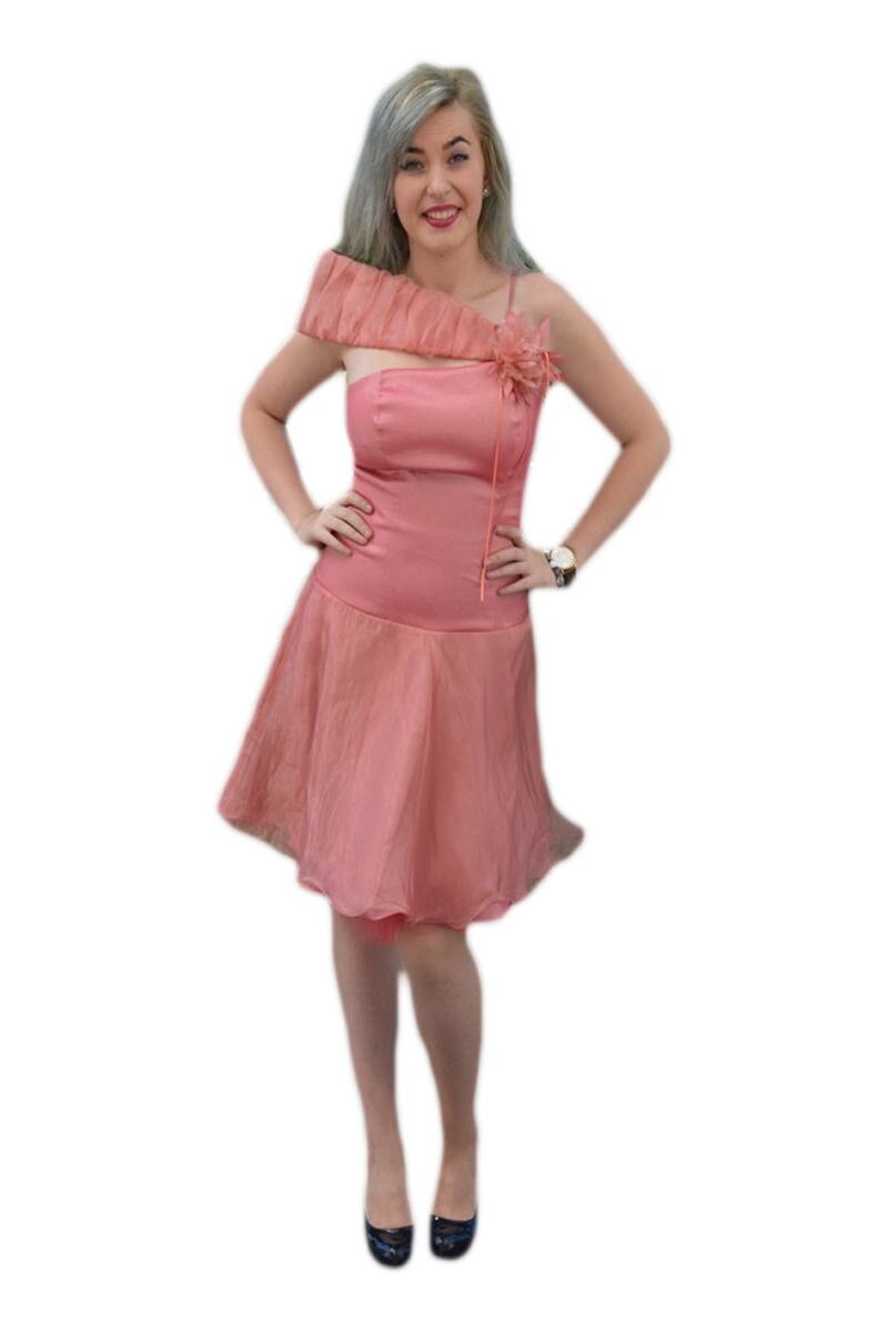 Rochie deosebita cu aspect original cu fusta evazata, D&J Exclusive, Plamaniu