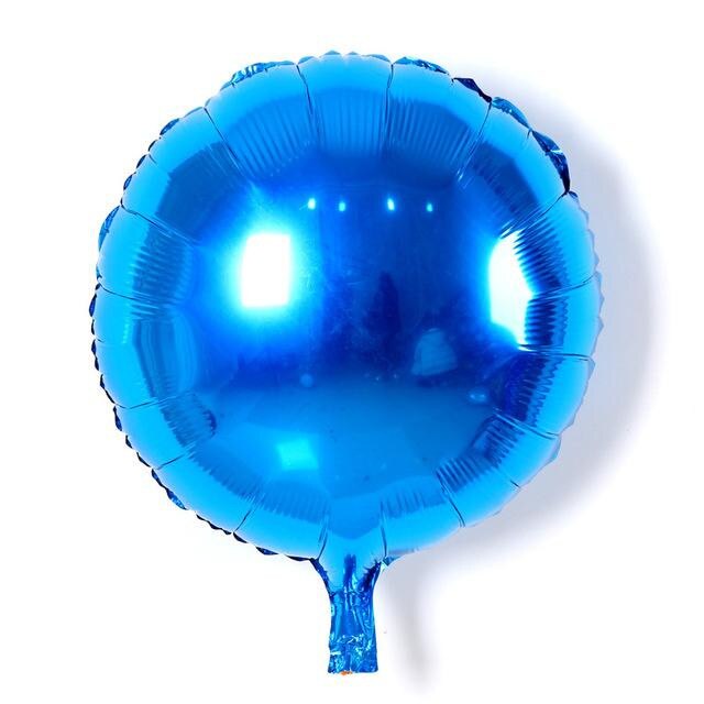 Balon folie 28 cm, culoare metalizata, forma rotunda, albastru
