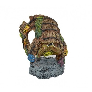 Boyu decor acvariu butoi cu crab 13x10x9cm Boyu decor acvariu butoi cu crab 13x10x9cm