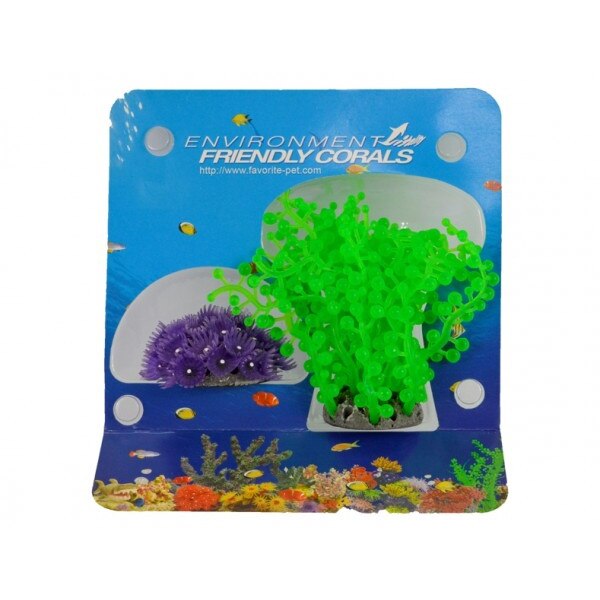 Set de 2 anemone mov si verde pentru acvariu