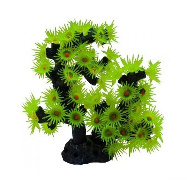 Coral acvariu artificial negru cu galben