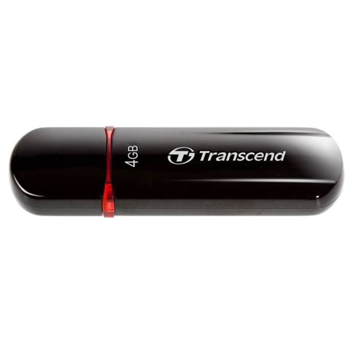 USB памет 4GB Transcend JETFLASH 600, черен / червен, USB 2.0