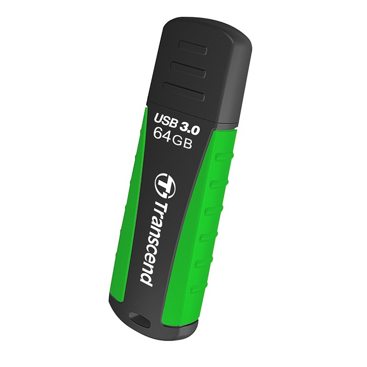 USB памет Transcend JetFlash 810, черен/зелен, 64GB, USB 3.0