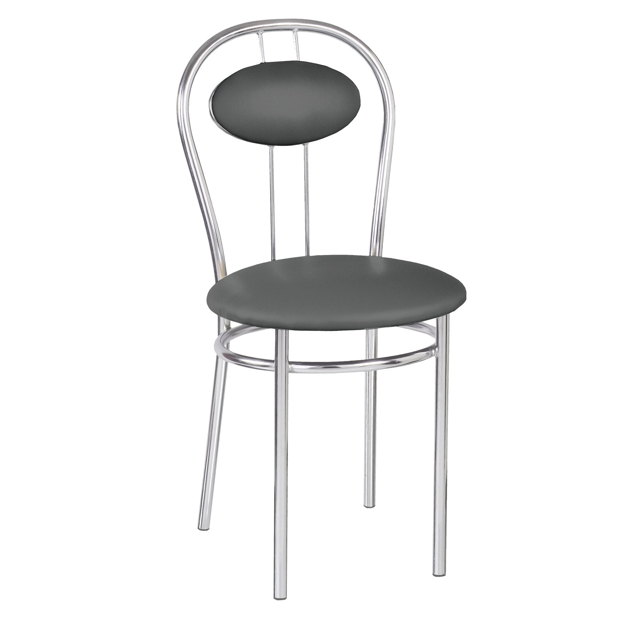 Scaun bucatarie TIZIANO, gri inchis, piele ecologica