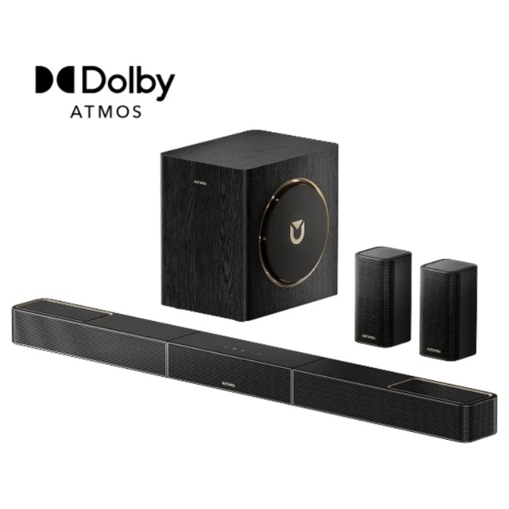 Soundbar Ultimea Skywave F40, 5.1.2 canale, sunet 360, cu doua difuzoare surround, control de la distanta, Negru