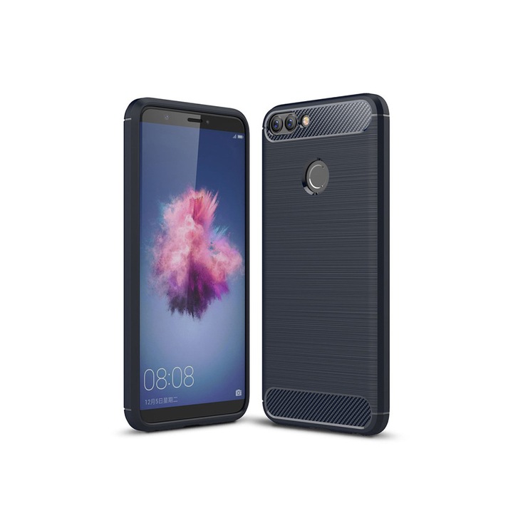 Szilikon-karbon hátlap Forcell Huawei P Smart / Enjoy 7S-hez, fekete