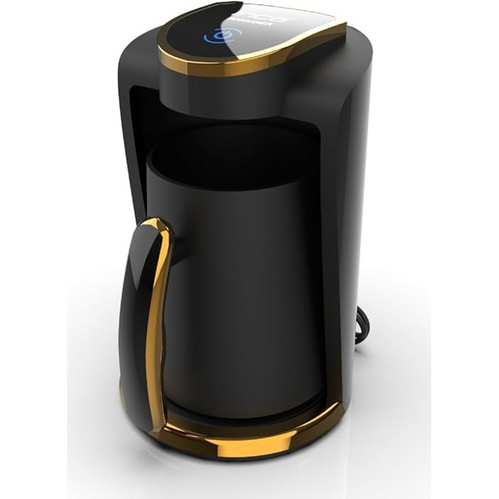 Aparat de cafea turceasca İnca IKM-01, cu o capacitate de 250 ml (1–4 cesti), putere de 400 W, protectie impotriva revarsarii si functionarii fara apa, placa de incalzire din otel inoxidabil, oprire automata si preparare optima pentru o cafea turceasca