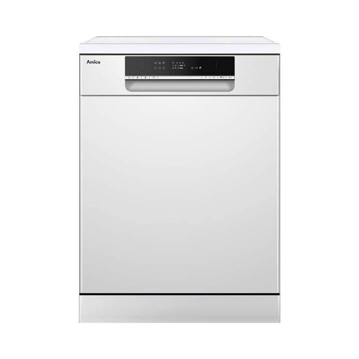 Masina de spalat vase Amica MDFM63E6QW (IQ1695HXVI) SilentDrive 2.0, 13 seturi, Clasa E, 49 dB, alb, 59.8 x 84.5 x 60 cm