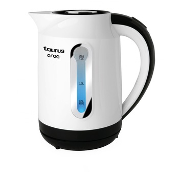 Fierbator Taurus Aroa, 2200W, 1.7L, filtru extractabil, baza detasabila 360°, Alb/Negru Fierbator Taurus Aroa, 2200W, 1.7L, filtru extractabil, baza detasabila 360°, Alb/Negru
