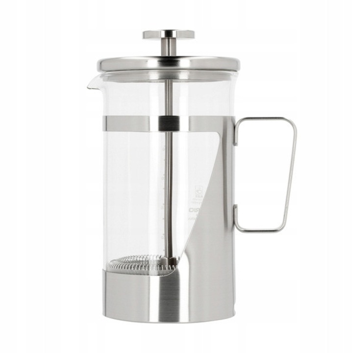Cafetiera French press Hario 7 (R4X781J3), sticla si otel inoxidabil, filtru dublu, argintiu, 600 ml