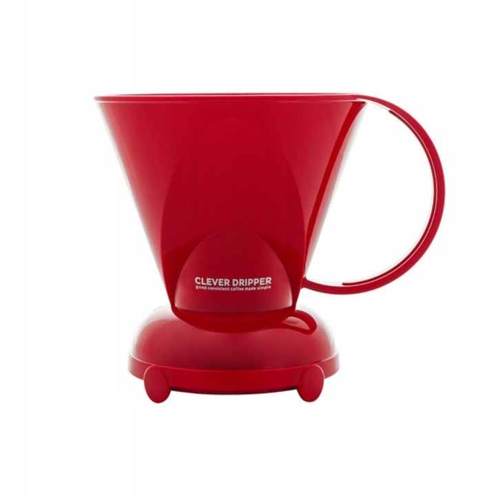 Dripper pentru cafea Clever Dripper L 500 ml, Tritan, include 100 filtre de hartie, rosu