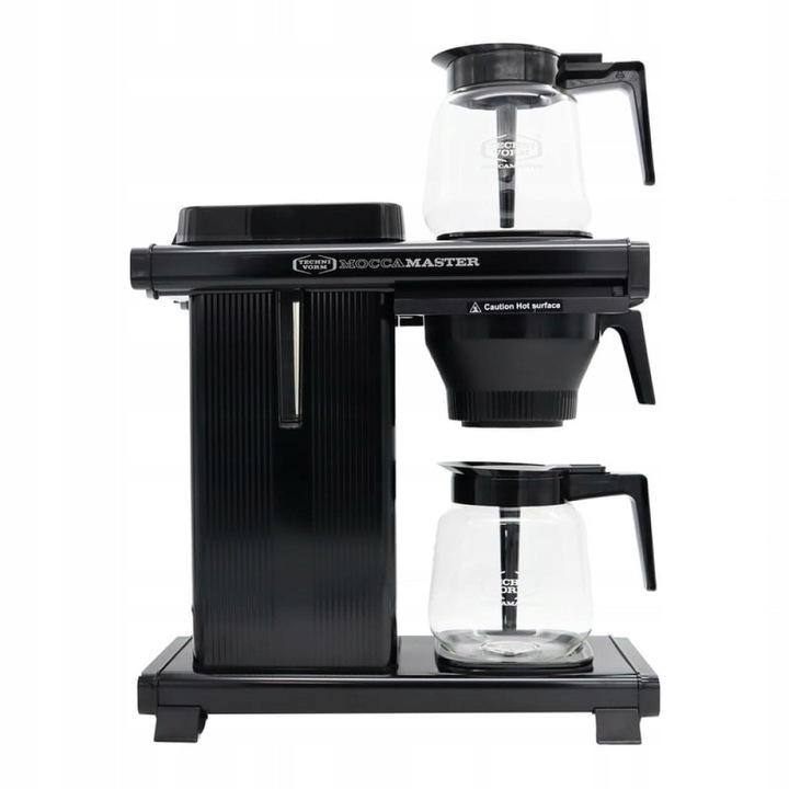Cafetiera de filtru Moccamaster Moccaserver Autofill 2601030021, 2200 W, doua carafe din sticla 1,8 l, umplere automata de la retea, plita de mentinere calda, negru