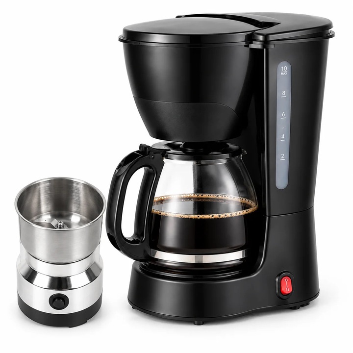 Pachet Cafea Proaspata Dimineata – Cafetiera cu Filtru 750W + Rasnita Electrica 200W