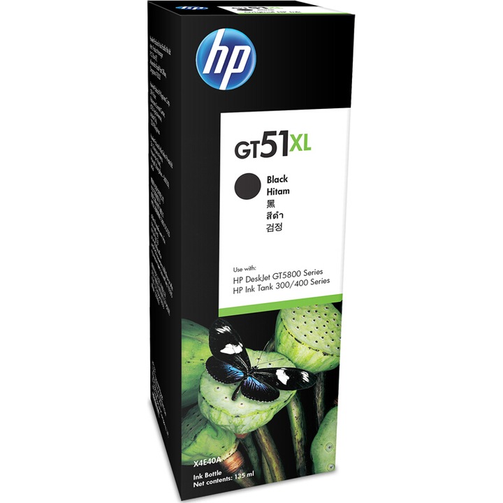 Cartus InkTank HP GT51XL 135-ml Negru 6000 pagini pentru HP AIO Ink Tank 315, 319, 415, 5810