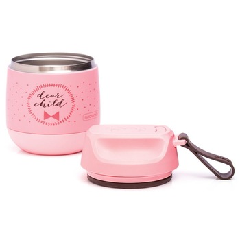 Termos 350 ml roz inox 100% mancare solida Suavinex Termos 350 ml roz inox 100% mancare solida Suavinex