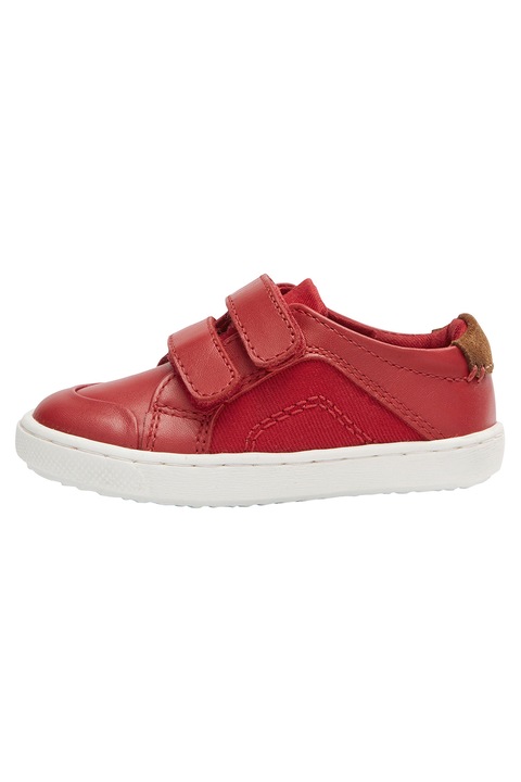 NEXT, Pantofi sport de piele si material textil cu velcro, Rosu, 20.5 EU