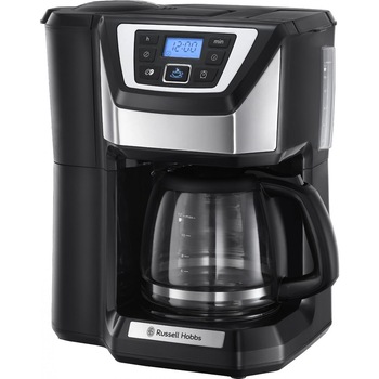 Cafetiera cu rasnita Russell Hobbs 22000-56, 1025 W, 1.25 l, 12 cesti, Negru/Argintiu Cafetiera cu rasnita Russell Hobbs 22000-56, 1025 W, 1.25 l, 12 cesti, Negru/Argintiu