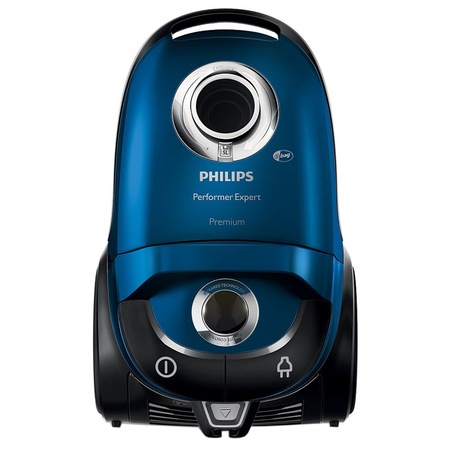 Aspirator cu sac Philips Performer Expert FC8727/09, 5 l, Tub telescopic metalic, 650 W, HEPA 13, Negru/Albastru