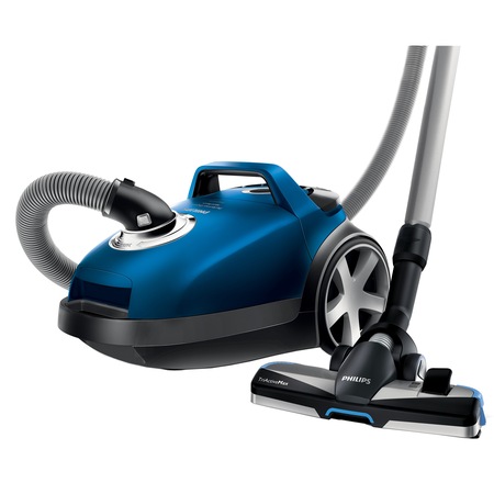 Aspirator cu sac Philips Performer Expert FC8727/09, 5 l, Tub telescopic metalic, 650 W, HEPA 13, Negru/Albastru