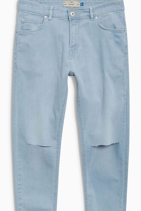 NEXT, Blugi super skinny cu rupturi decorative pe genunchi, Azur, 26S