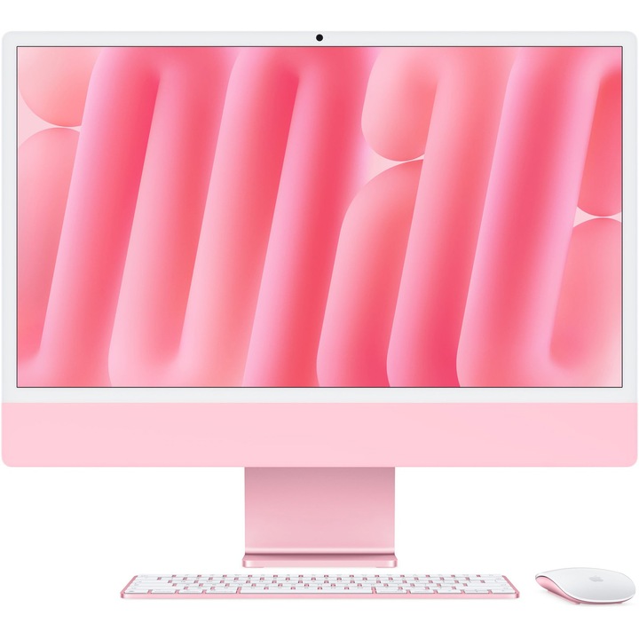 Sistem Desktop PC iMac 24" cu procesor Apple M6, 10 nuclee CPU si 10 nuclee GPU, 24", Retina 4.5K, 16GB, 256GB SSD, Pink