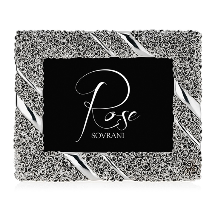 Rama foto cu trandafiri, 18 x 24, argintiu