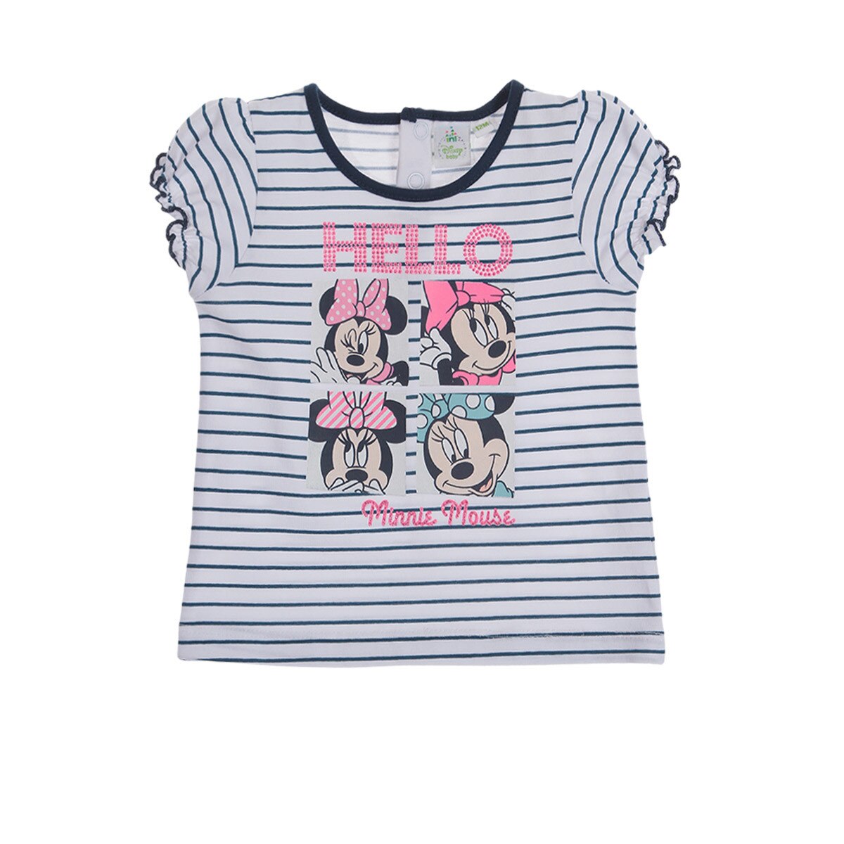Tricou fetite Disney Minnie Mouse alb dungi