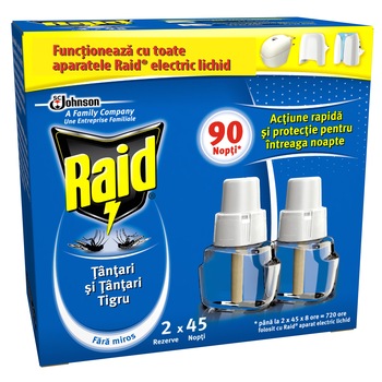 Rezerva aparat electric Raid Liquid impotriva tantarilor, 2 x 27 ml Rezerva aparat electric Raid Liquid impotriva tantarilor, 2 x 27 ml