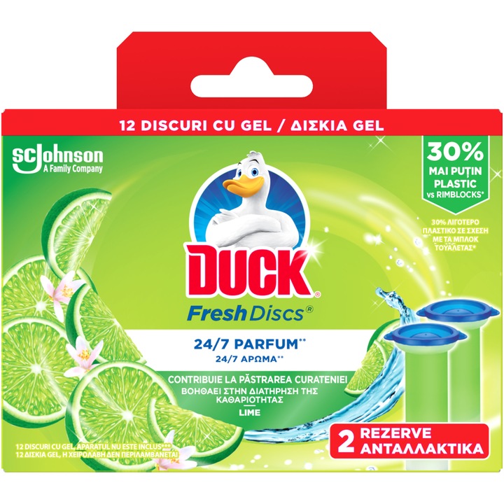 Duck Fresh Discs Lime WC illatosító utántöltő, 12 korong
