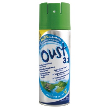 Odorizant de camera cu aerosol Oust Spray 3 in 1 Outdoor, 400 ml Odorizant de camera cu aerosol Oust Spray 3 in 1 Outdoor, 400 ml